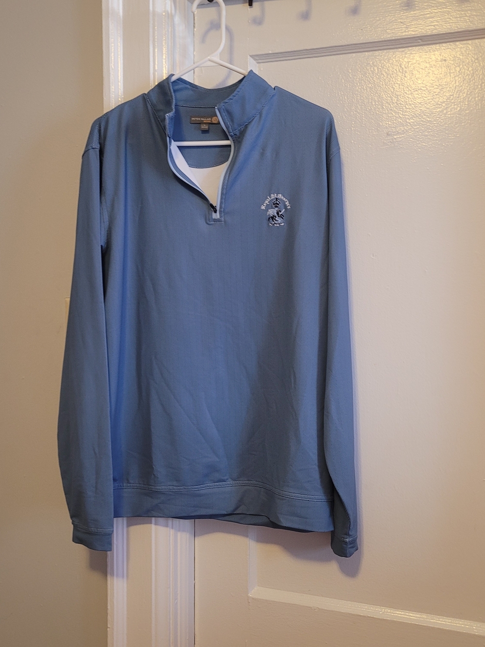 Peter Millar Long Sleeve Men's Light Blue Quarter-Zip Sweater Golfcore City Chic